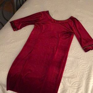 Red velvet cocktail dress